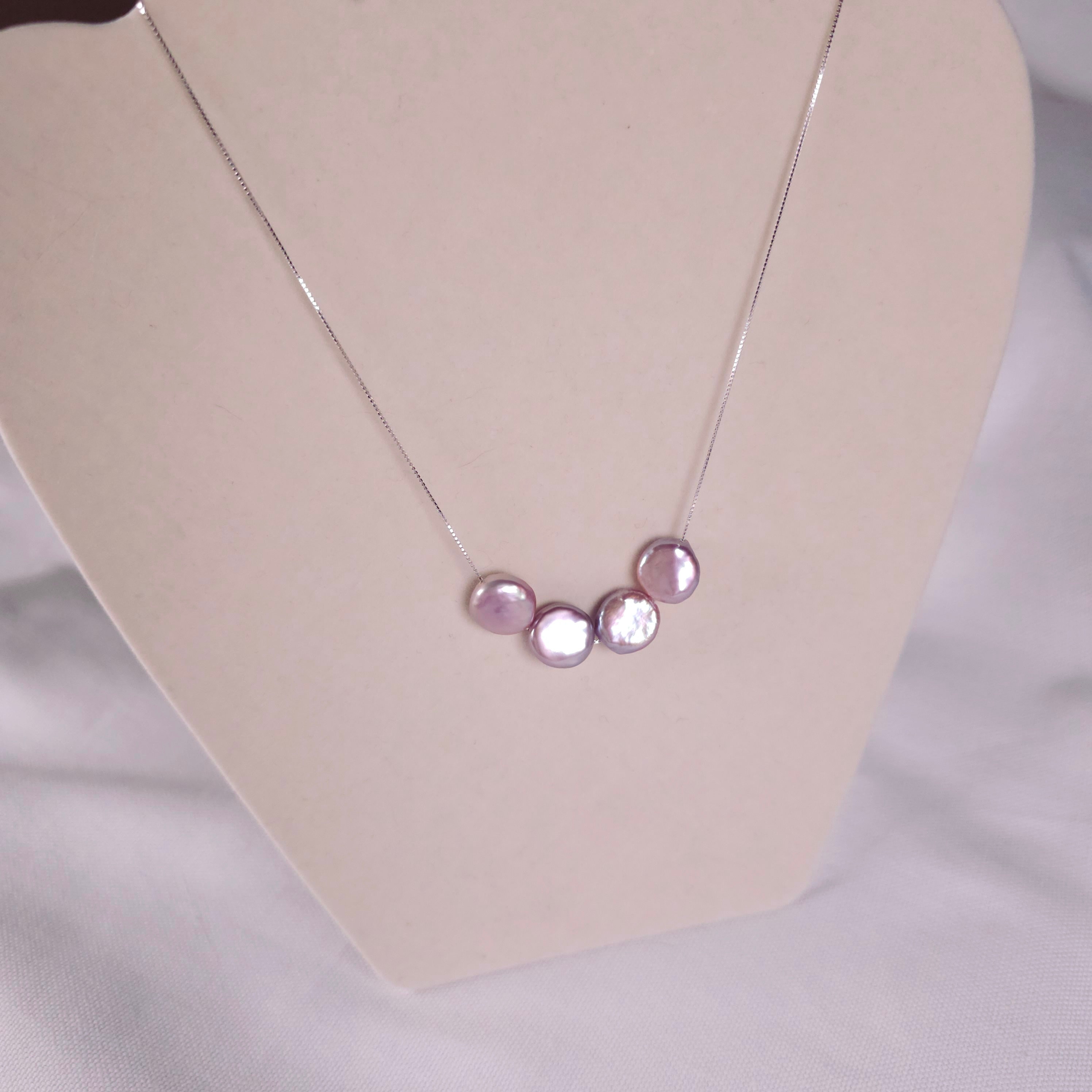 Amazing genuine freshwater pearl necklace on adjustable .925 sterling silver chain (up to 24 in)