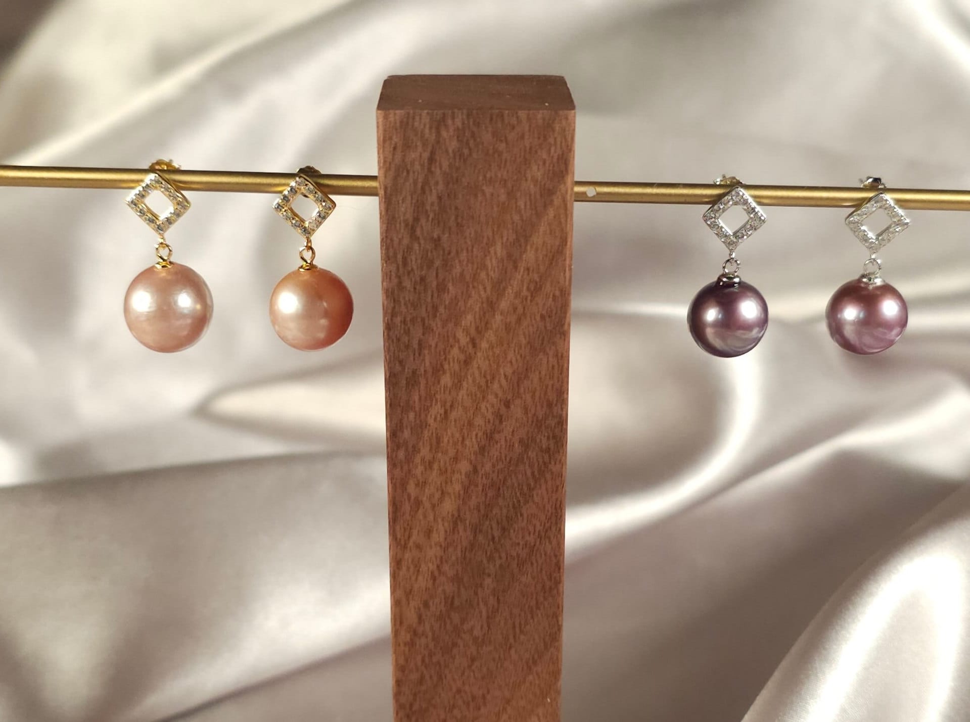 Genuine Freshwater pearl earrings in sterling silver