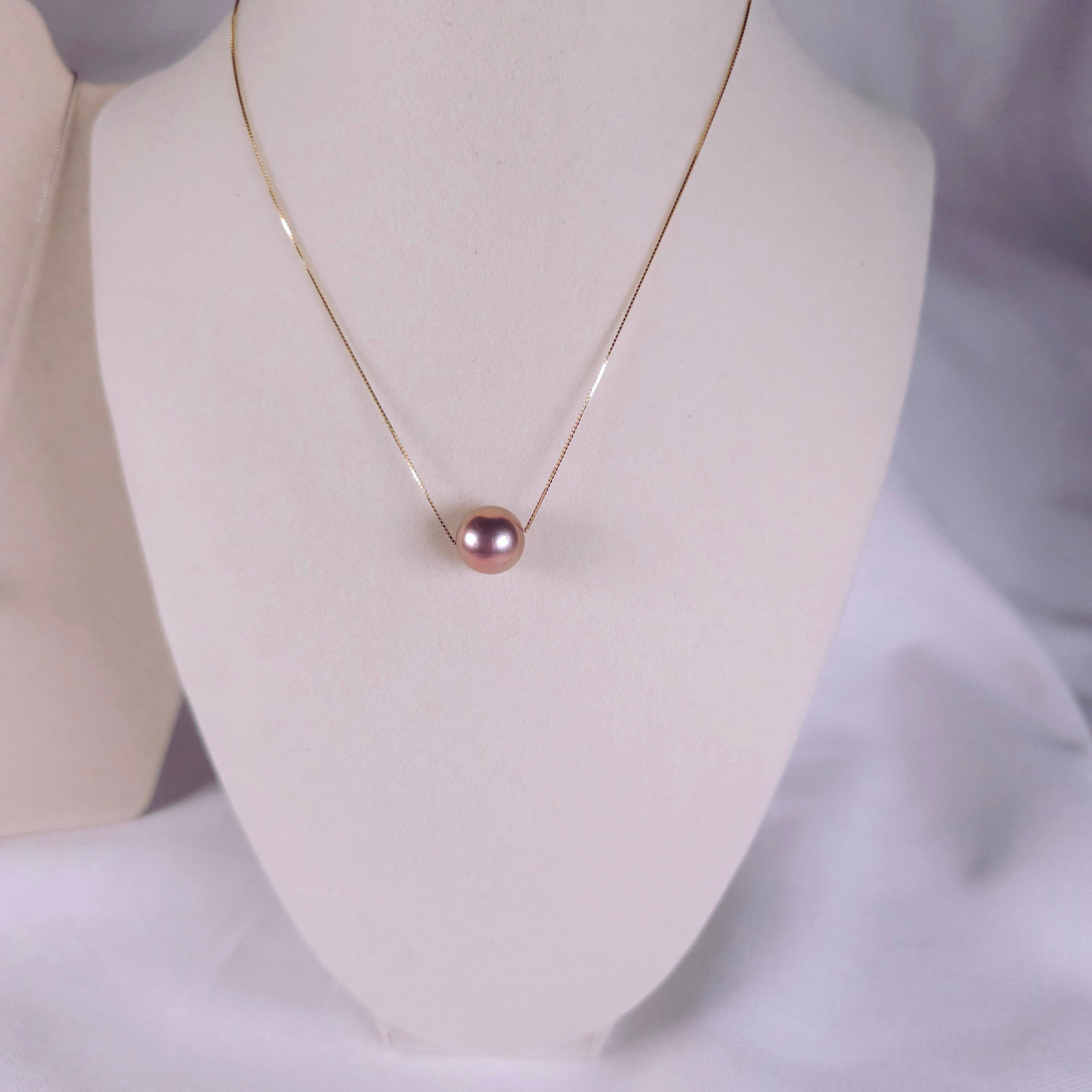 Genuine freshwater pearl on sterling silver box chain (gold plated)